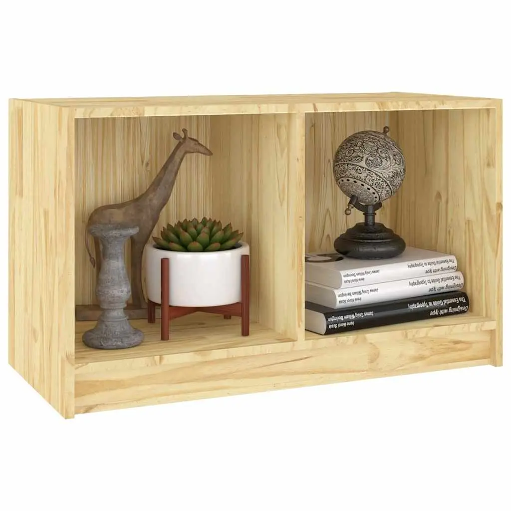 TV Cabinet Brown 70x33x42 cm Solid Pinewood Storage Unit Living Room Furniture