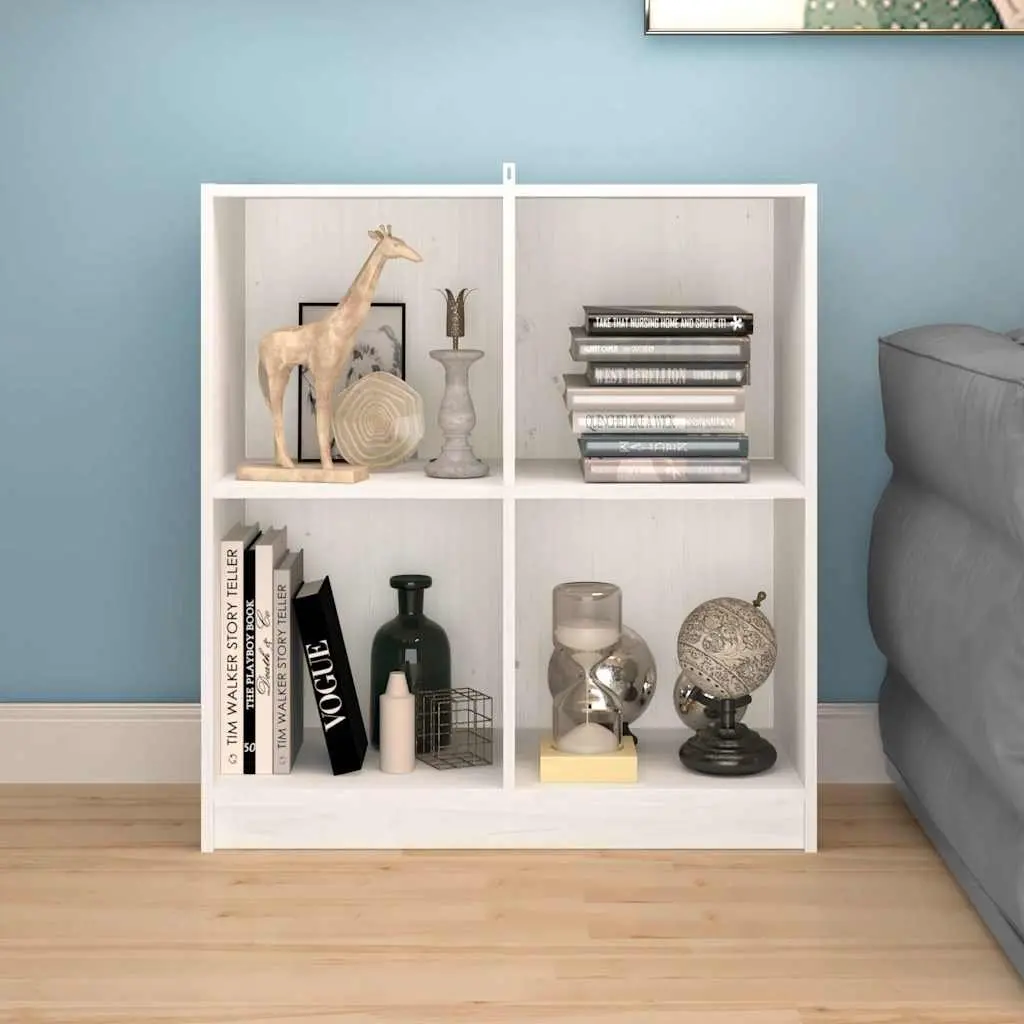 Sideboard White Modern Storage Cabinet 70 x 33 x 76 cm Solid Pinewood