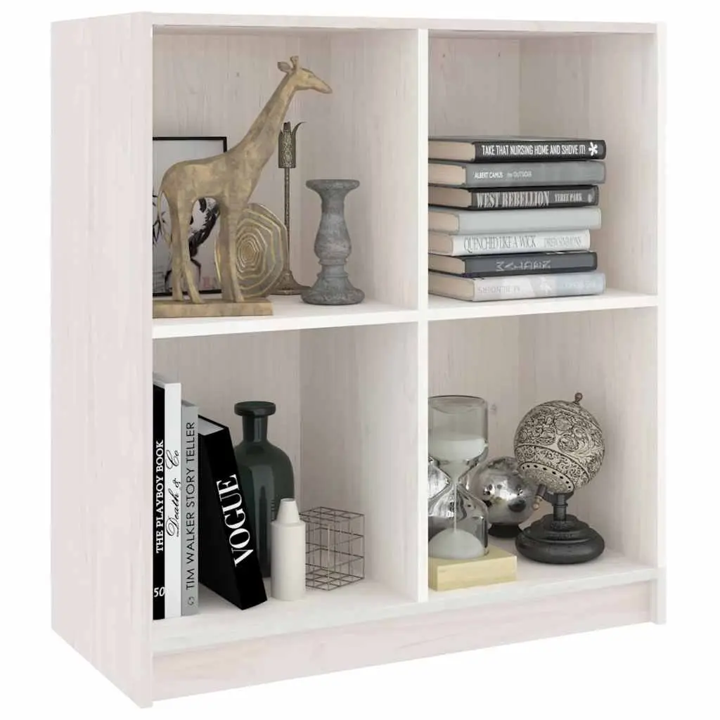 Sideboard White Modern Storage Cabinet 70 x 33 x 76 cm Solid Pinewood