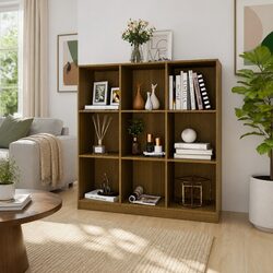 Honey Brown Pinewood Book Cabinet Room Divider