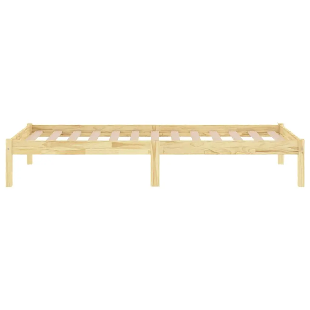 Solid Wood Bed Frame 90x190 cm Brown Single Wooden Bedroom Furniture Slatted
