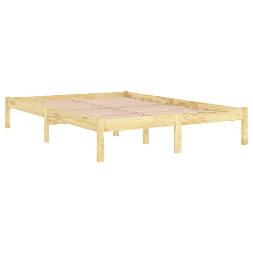 Brown Solid Wood Bed Frame 150x200 cm with Slatted Base
