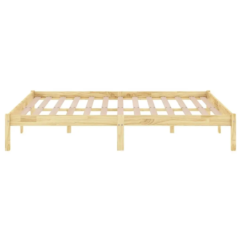 Brown Solid Wood Bed Frame 150x200 cm with Slatted Base