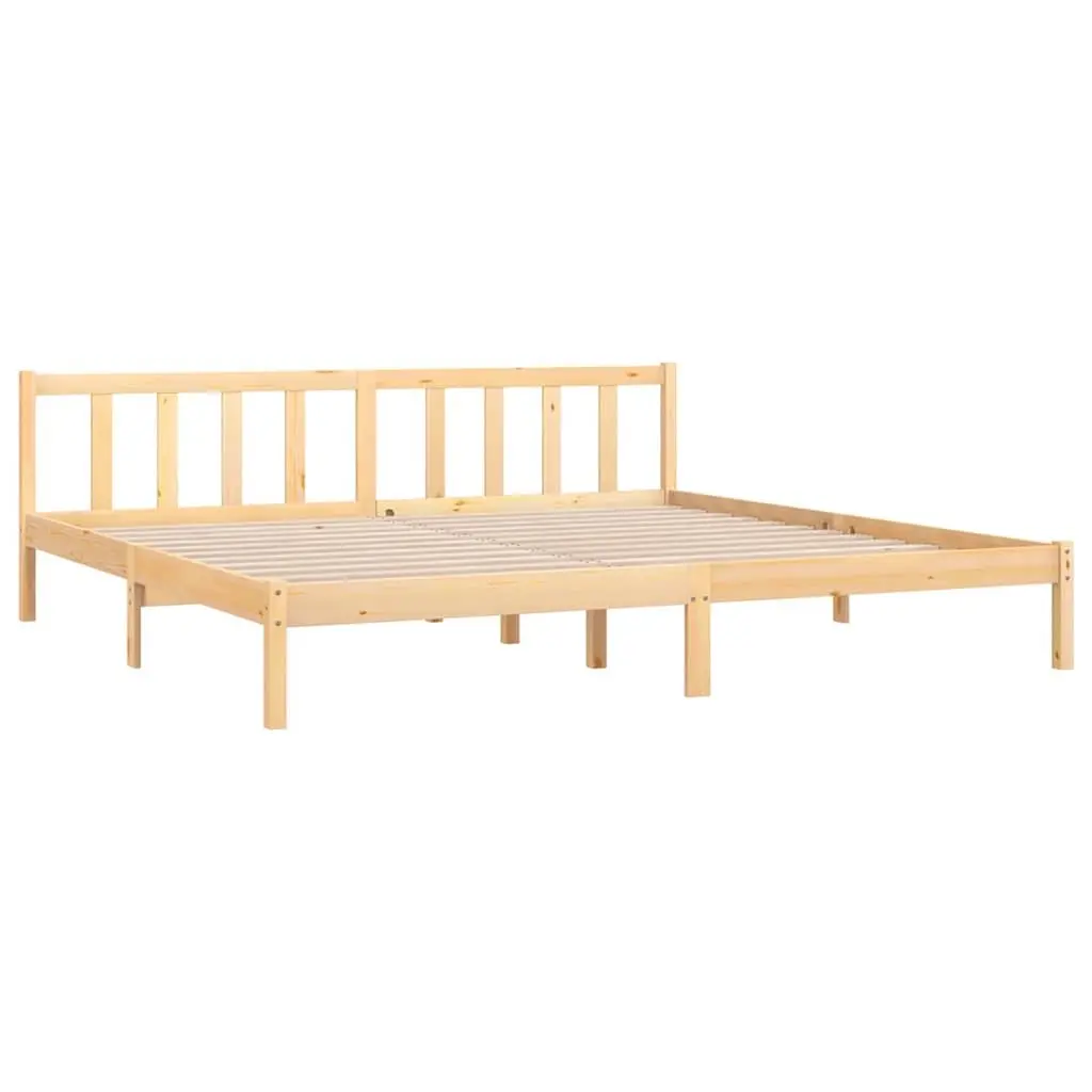 Brown Solid Wood King Size Bed Frame 183x203cm