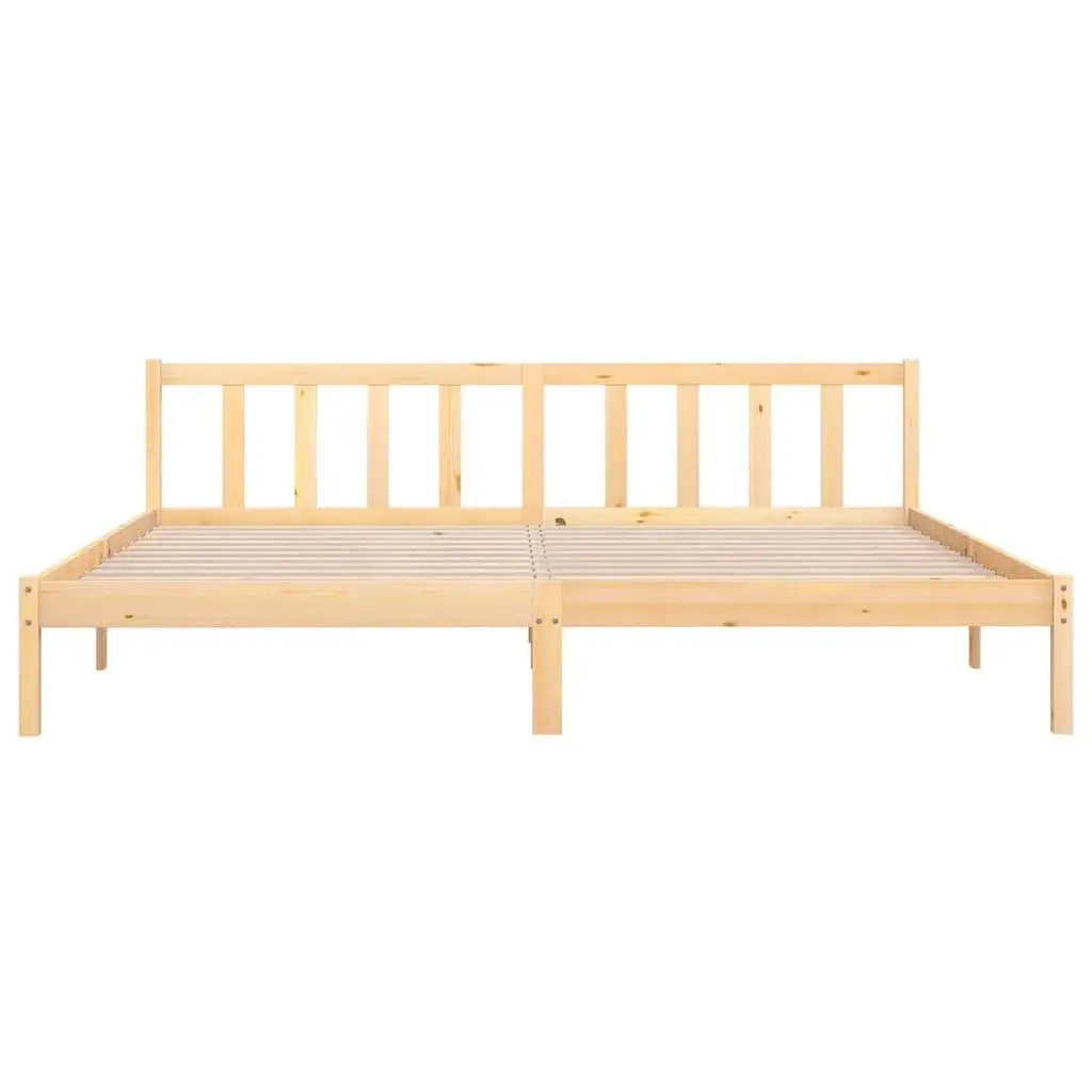 Brown Solid Wood King Size Bed Frame 183x203cm
