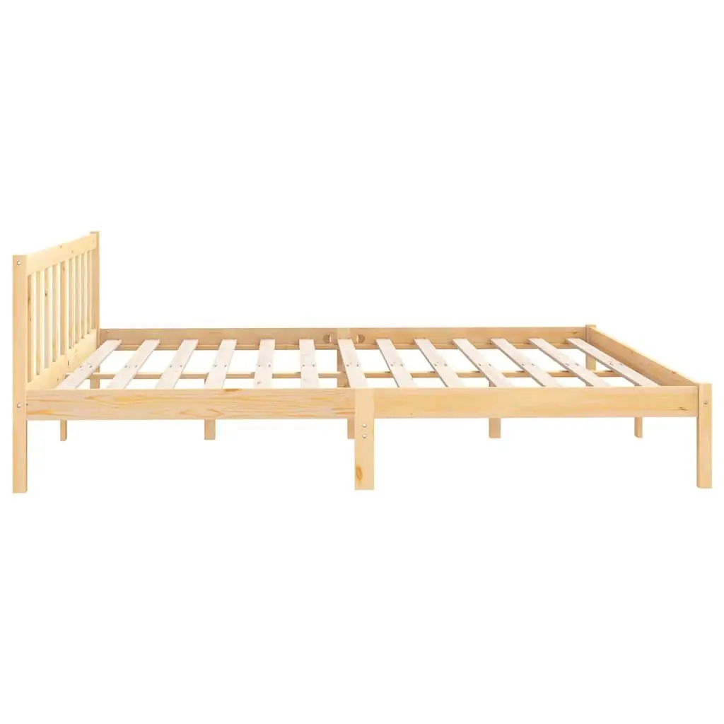 Brown Solid Wood King Size Bed Frame 183x203cm