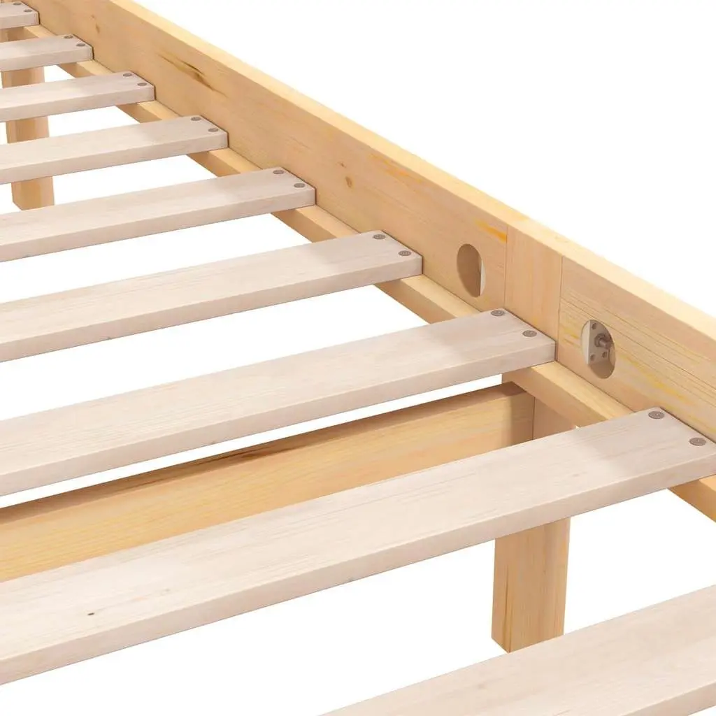 Brown Solid Wood King Size Bed Frame 183x203cm