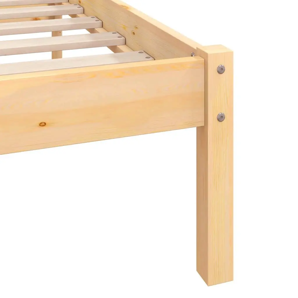 Brown Solid Wood King Size Bed Frame 183x203cm