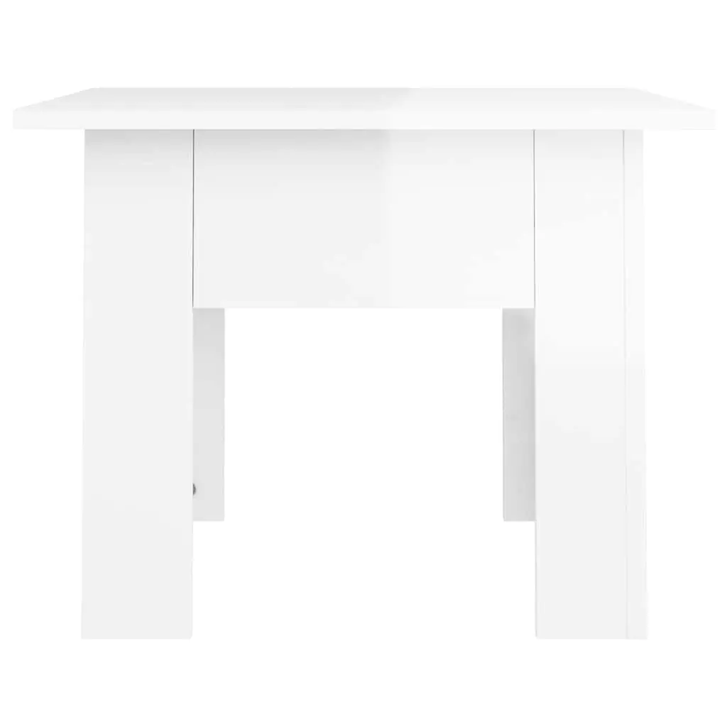 Coffee Table High Gloss White Modern Design Living Room Accent Side Table