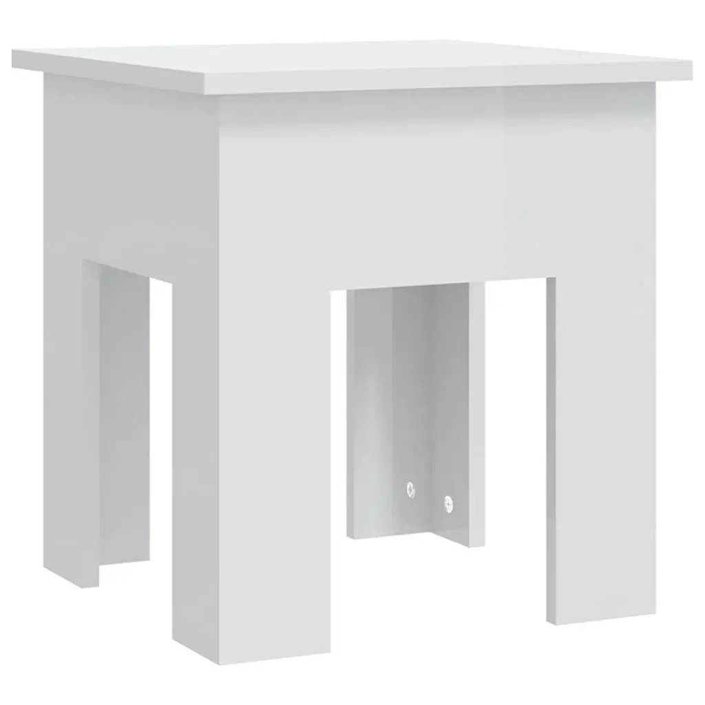 Coffee Table White High Gloss 40x40x42cm Engineered Wood