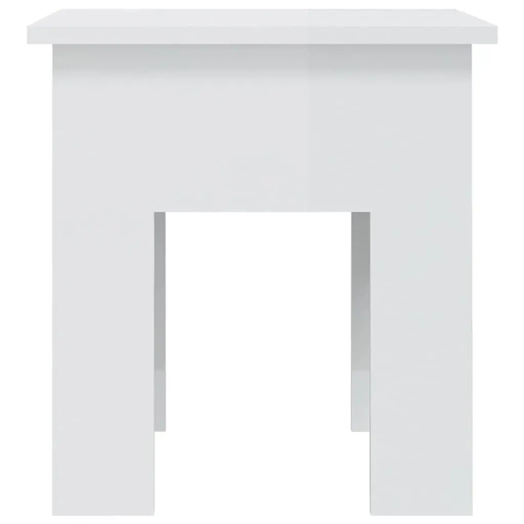 Coffee Table White High Gloss 40x40x42cm Engineered Wood