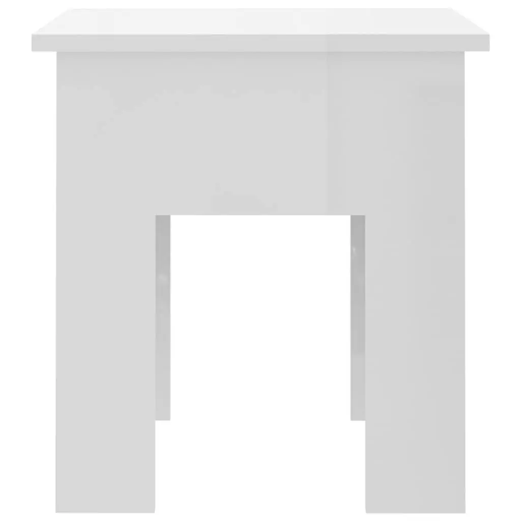 Coffee Table White High Gloss 40x40x42cm Engineered Wood