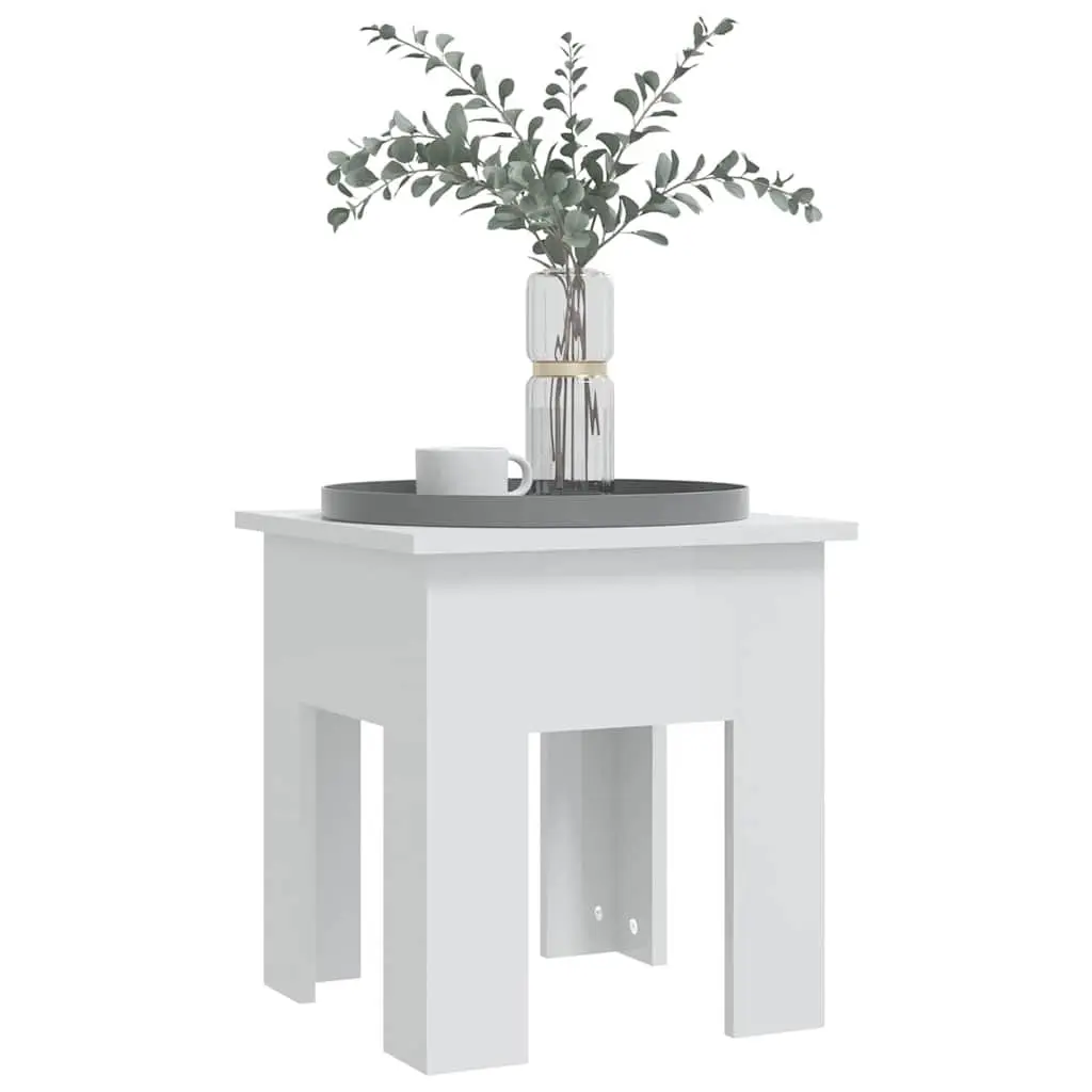 Coffee Table White High Gloss 40x40x42cm Engineered Wood