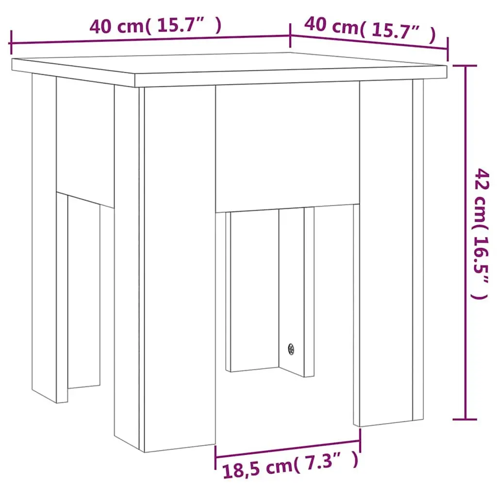 Coffee Table White High Gloss 40x40x42cm Engineered Wood