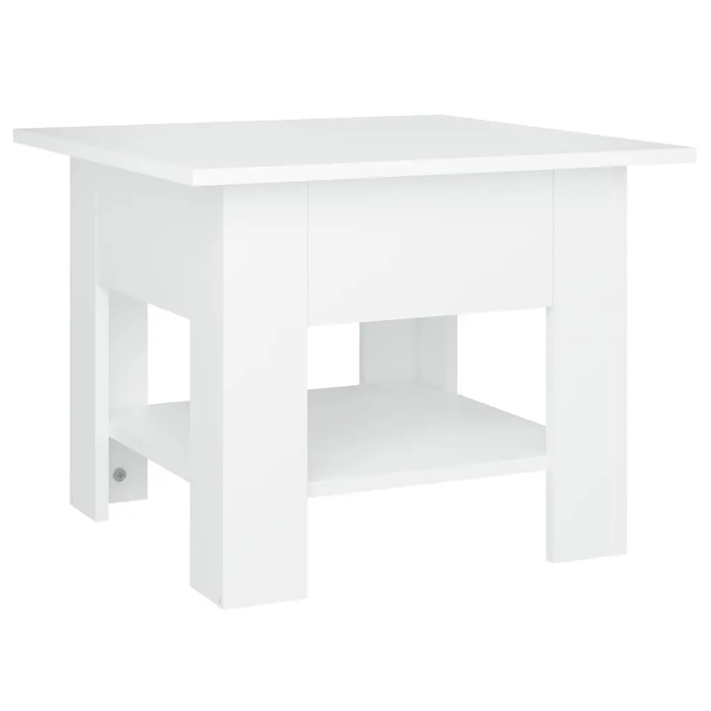 Coffee Table White Storage Shelf Modern Design Living Room Accent Furniture