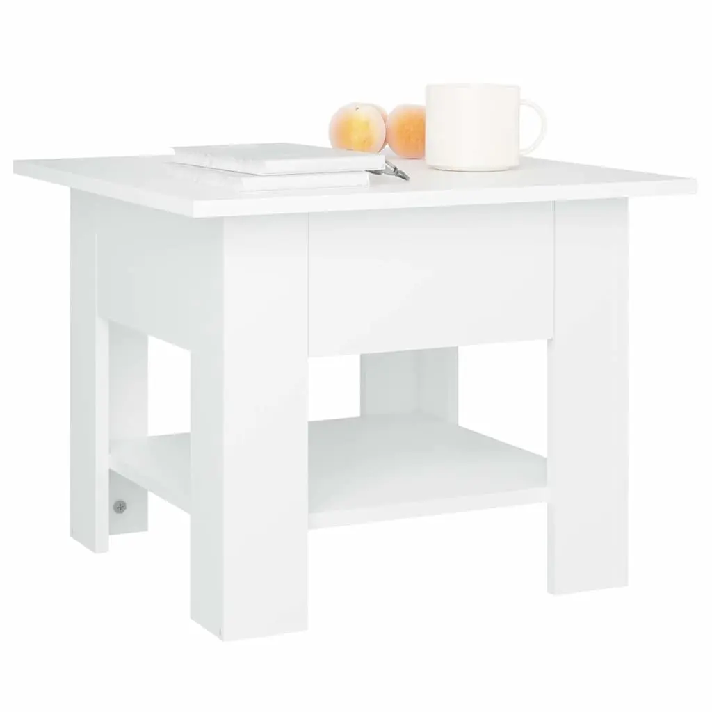 Coffee Table White Storage Shelf Modern Design Living Room Accent Furniture