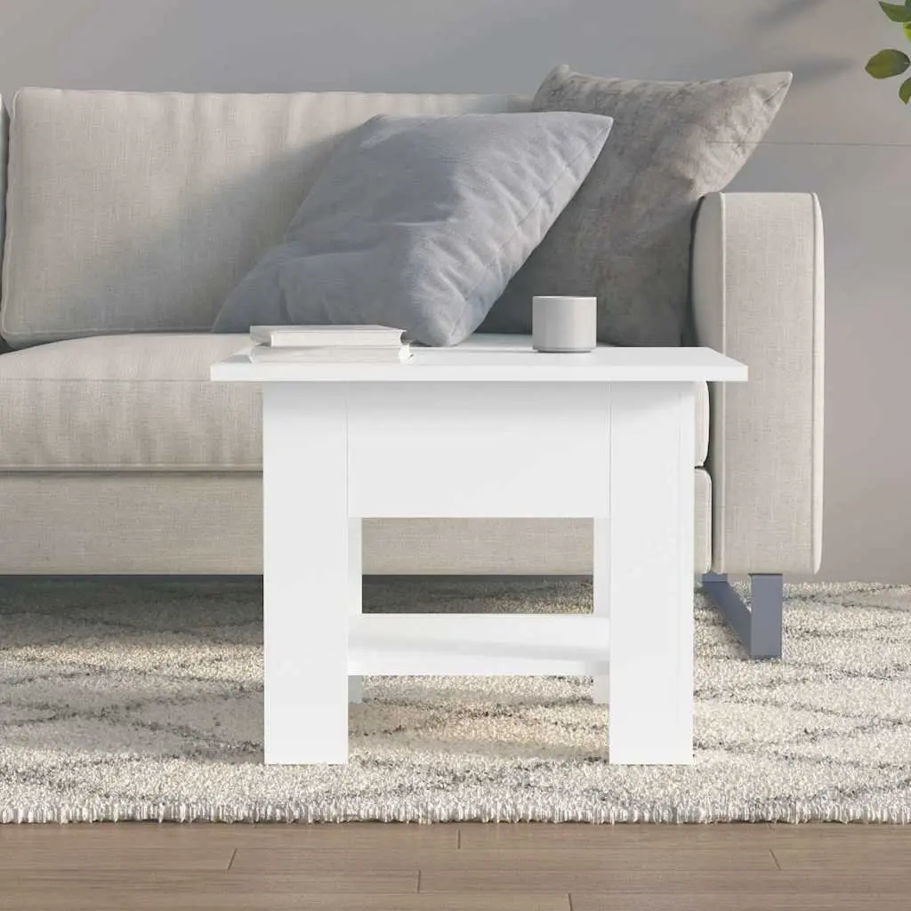 Coffee Table White Storage Shelf Modern Design Living Room Accent Furniture
