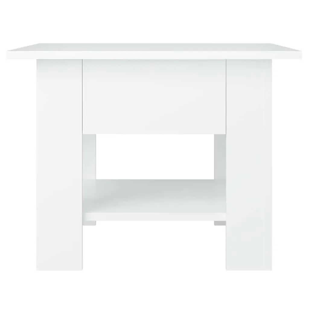 Coffee Table White Storage Shelf Modern Design Living Room Accent Furniture