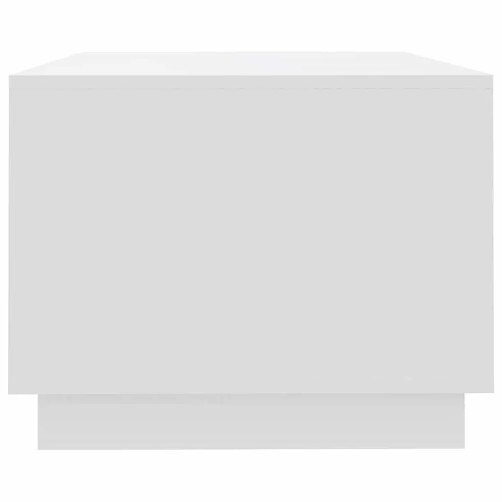 White Modern Coffee Table with Storage Shelves