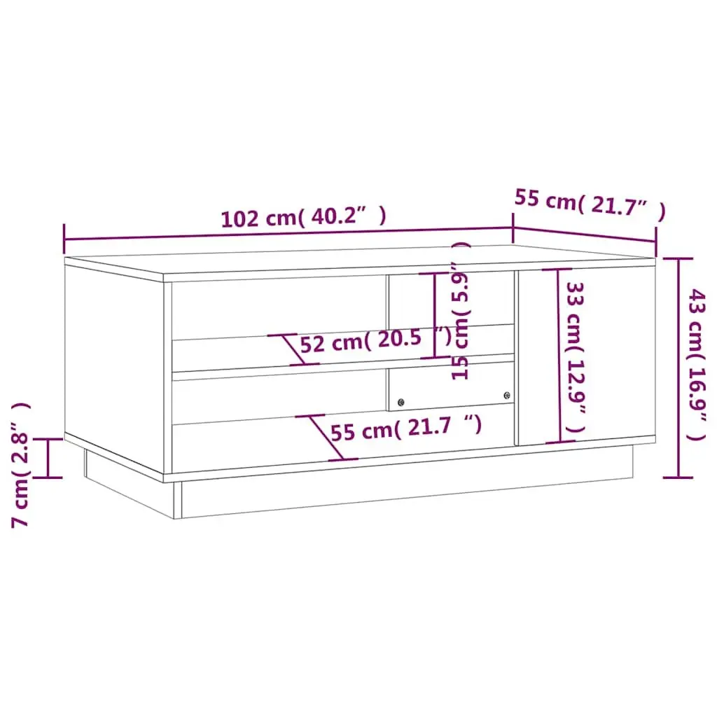 White Modern Coffee Table with Storage Shelves