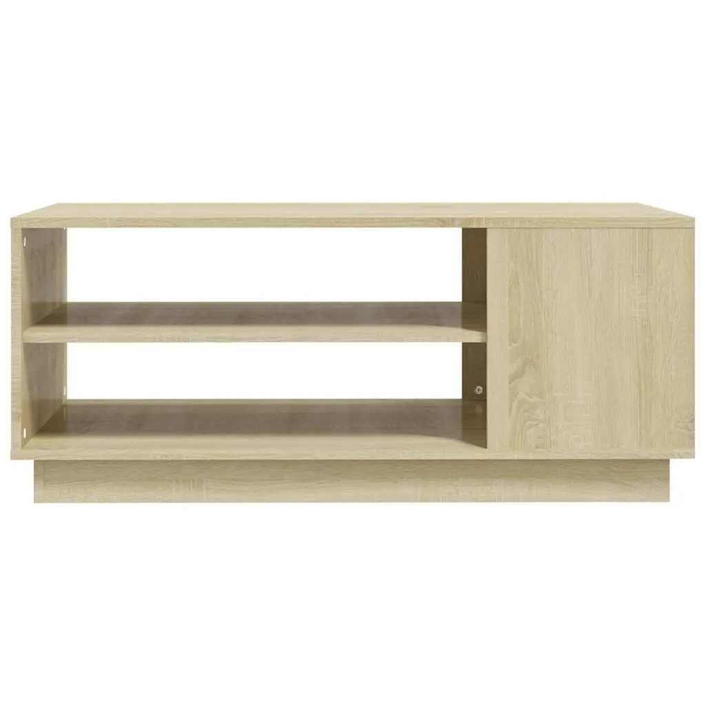 Brown Coffee Table with Storage Shelves