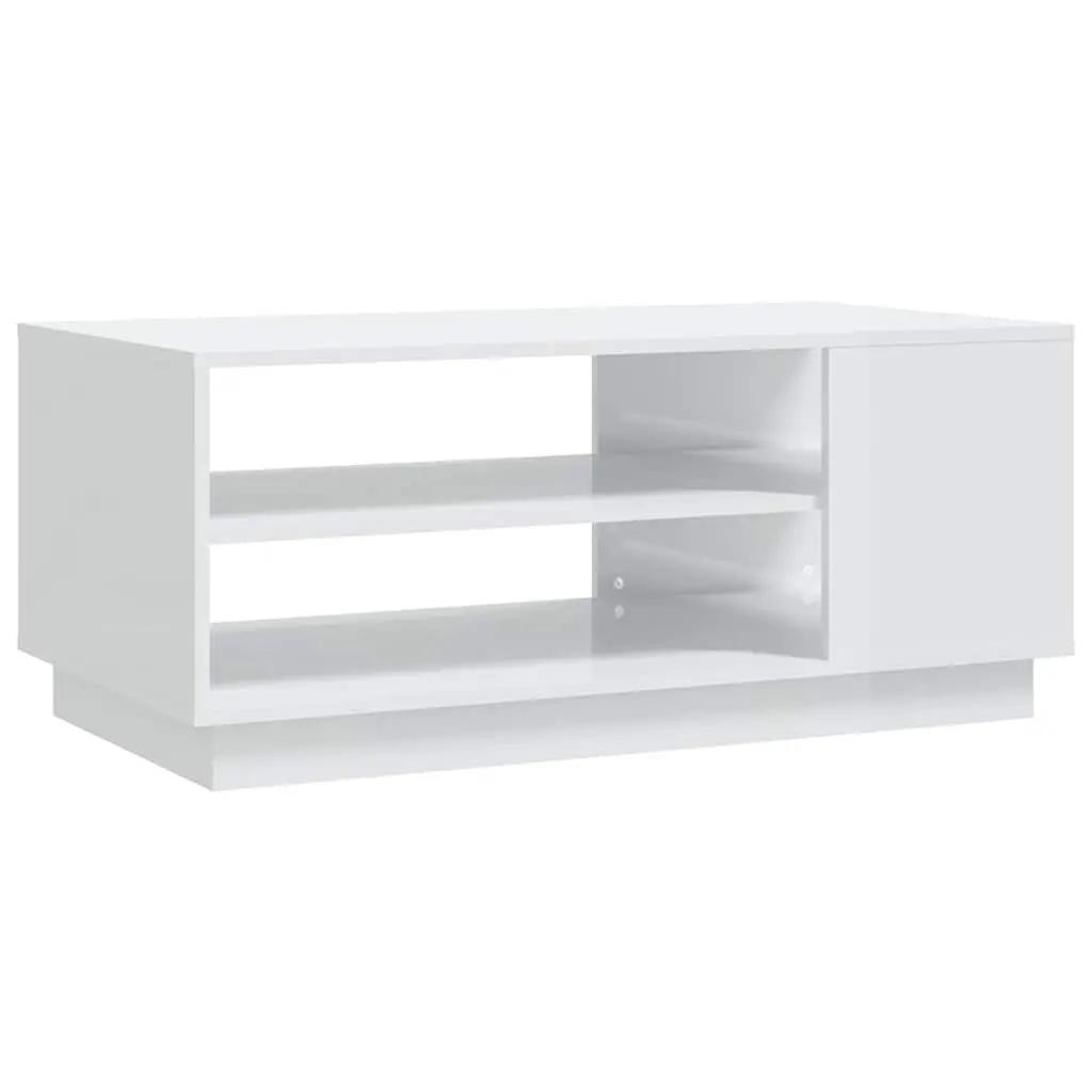 White High Gloss Coffee Table with Storage