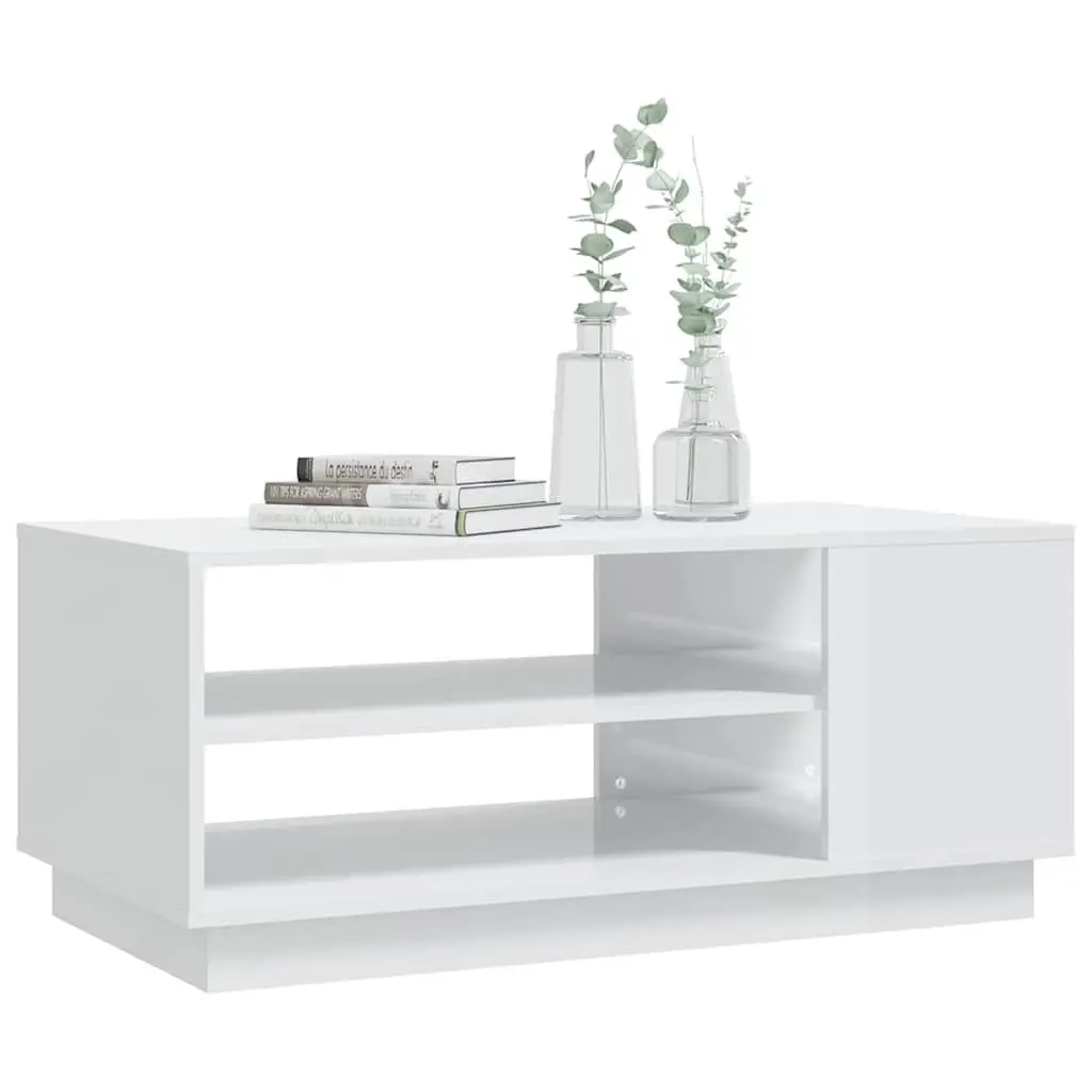 White High Gloss Coffee Table with Storage