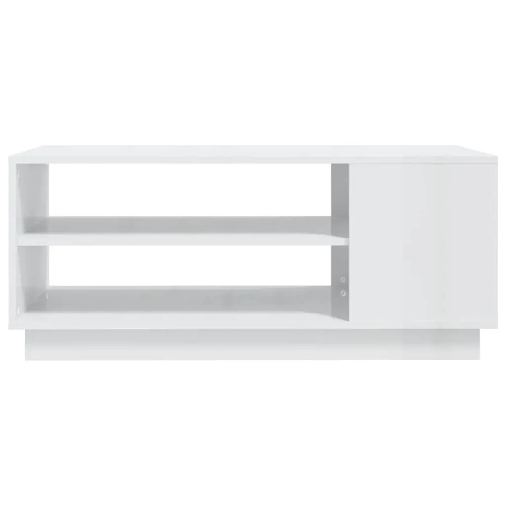 White High Gloss Coffee Table with Storage