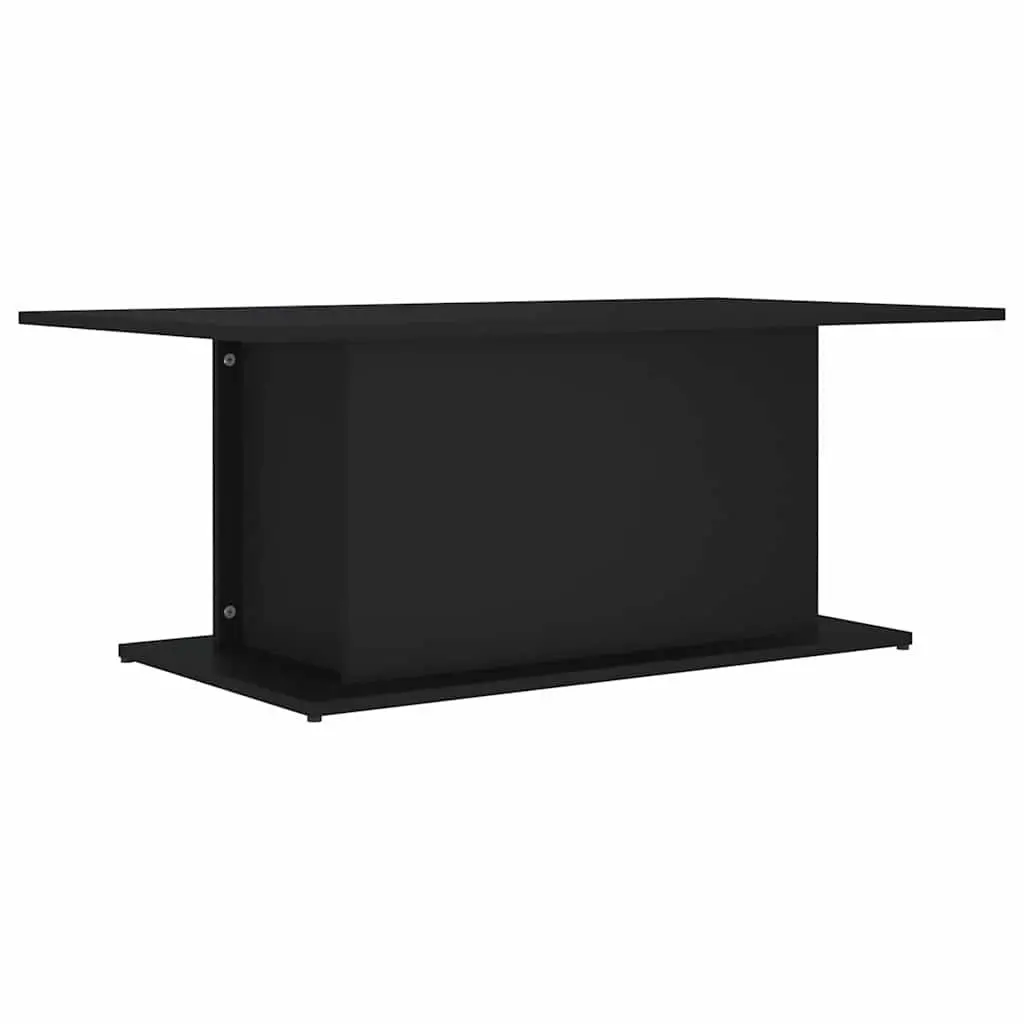 Coffee Table Black Engineered Wood Sturdy Durable 102L x 55.5W x 40H cm