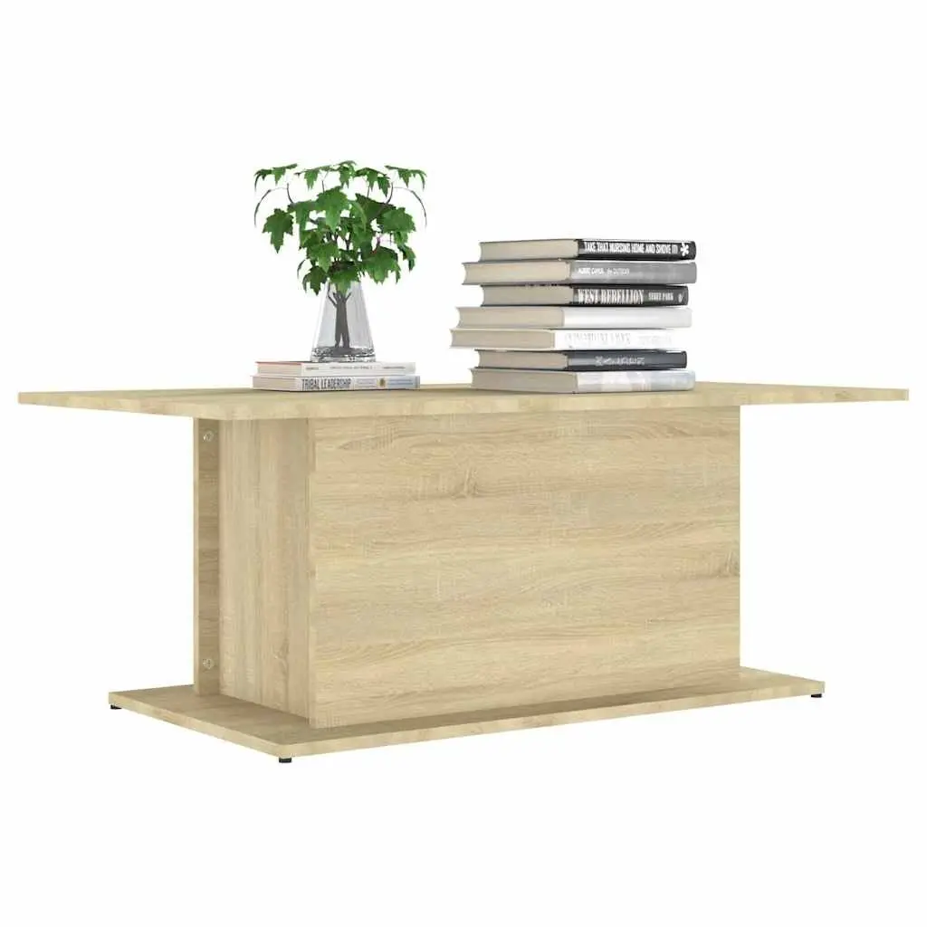 Coffee Table Sonoma Oak 102 x 55.5 x 40 cm Engineered Wood Beige