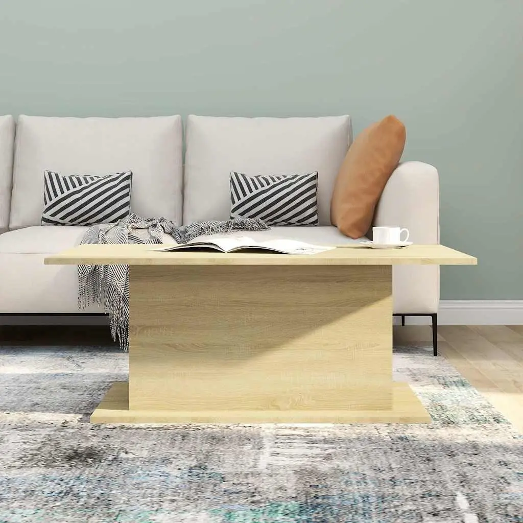 Coffee Table Sonoma Oak 102 x 55.5 x 40 cm Engineered Wood Beige