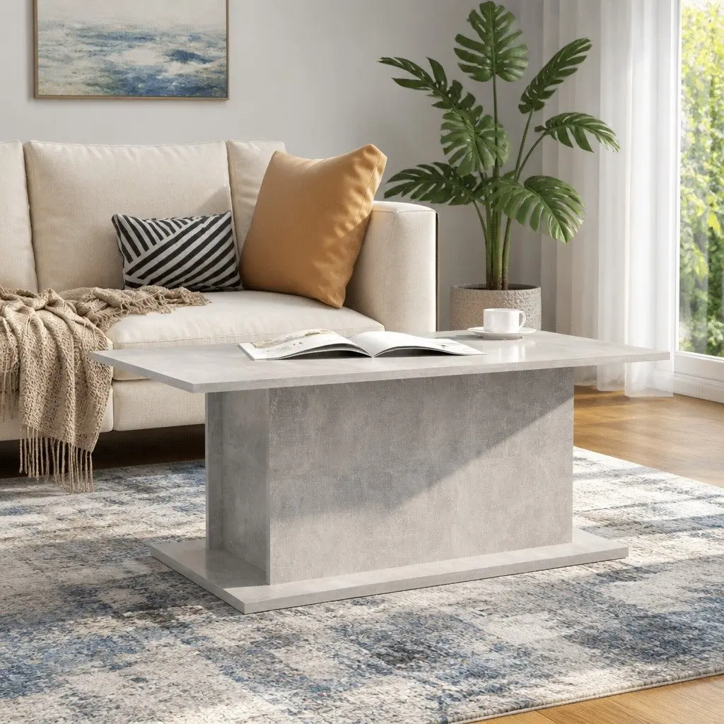 Coffee Table Grey Engineered Wood 102x55.5x40cm