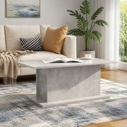 Grey Engineered Wood Coffee Table for Living Rooms 102x55.5x40cm