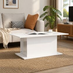 Modern High Gloss White Coffee Table for Living Room