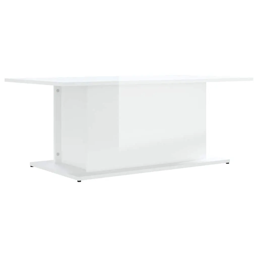 Coffee Table High Gloss White Modern 102x55.5x40cm Engineered Wood
