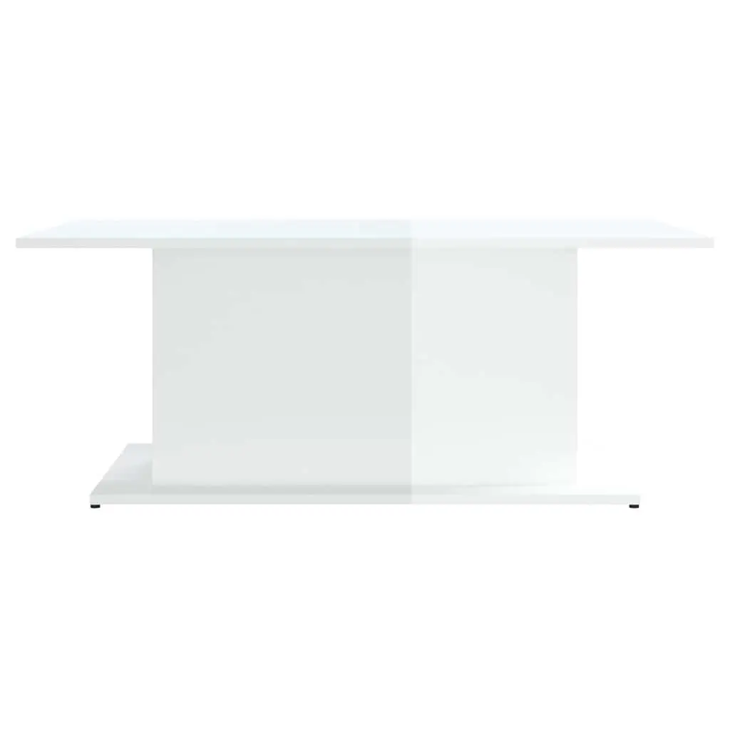Coffee Table High Gloss White Modern 102x55.5x40cm Engineered Wood