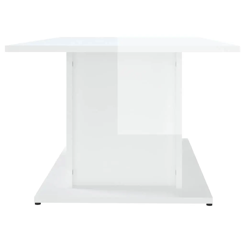 Coffee Table High Gloss White Modern 102x55.5x40cm Engineered Wood