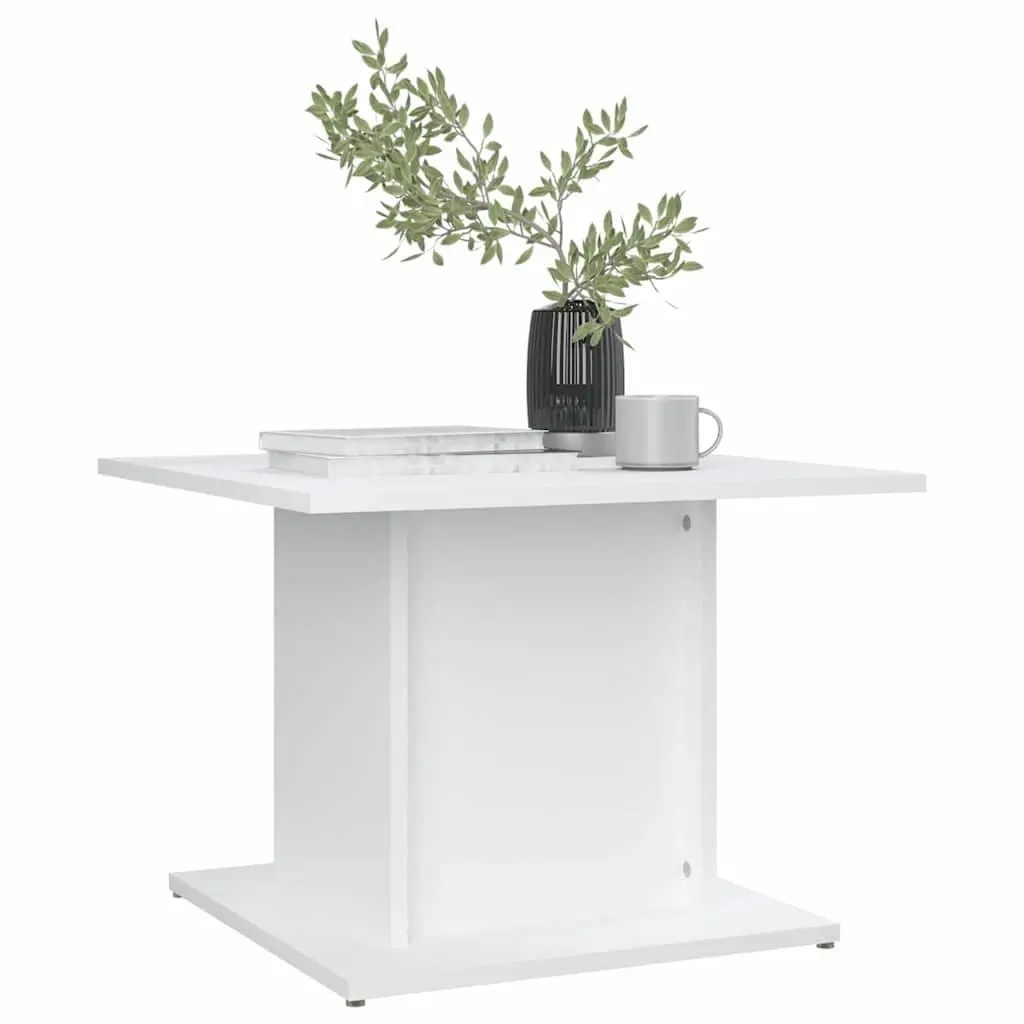 Living Room Coffee Table Modern White Engineered Wood 55.5x55.5x40cm