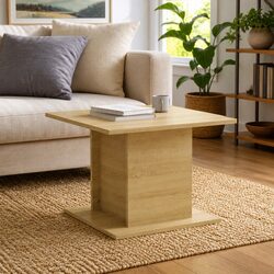 Beige Coffee Table with Sonoma Oak Finish 55.5x55.5x40cm