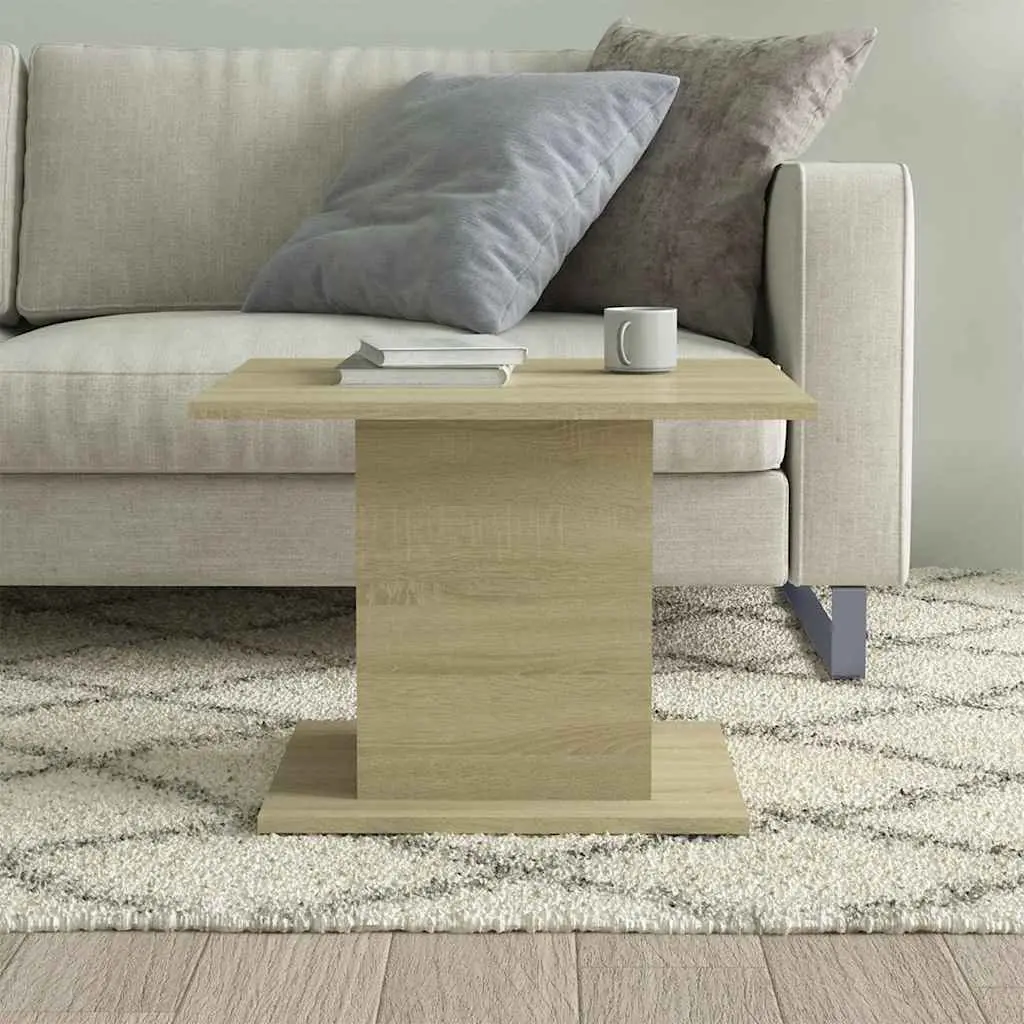 Coffee Table Beige Sonoma Oak Look 55.5x55.5x40cm Wood