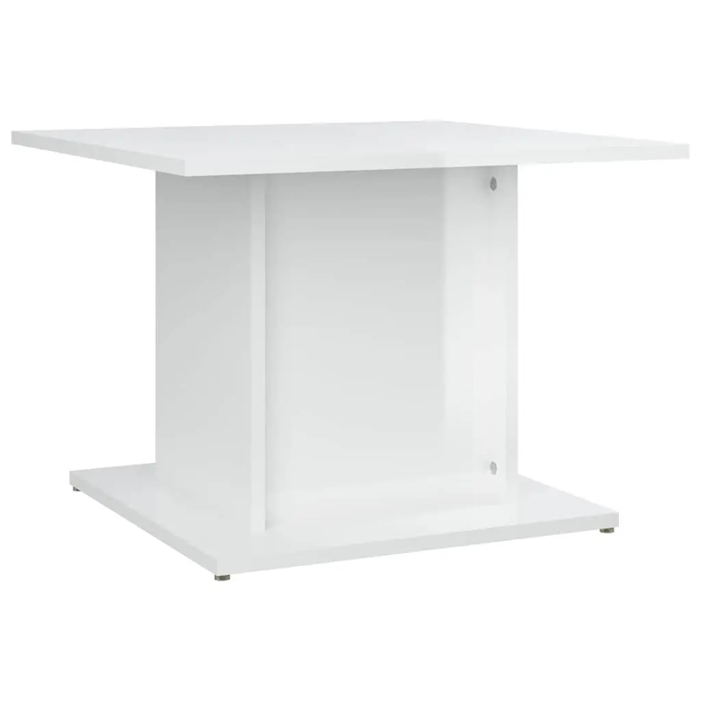 Coffee Table High Gloss White Modern 55.5x55.5x40cm Engineered Wood