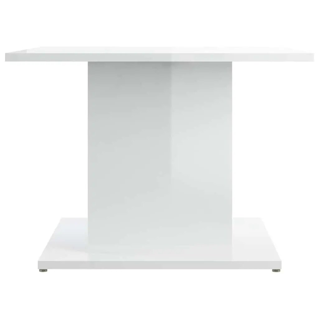 Coffee Table High Gloss White Modern 55.5x55.5x40cm Engineered Wood