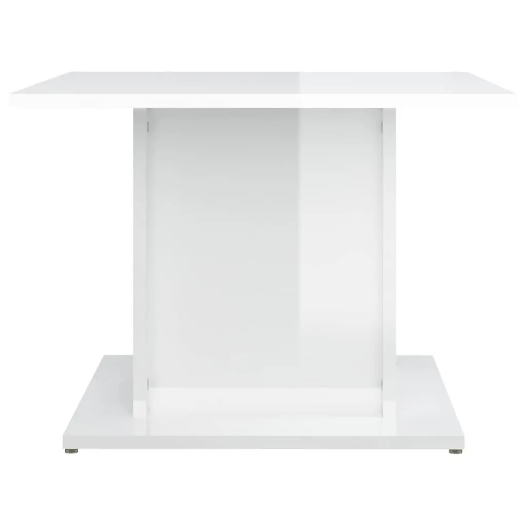 Coffee Table High Gloss White Modern 55.5x55.5x40cm Engineered Wood