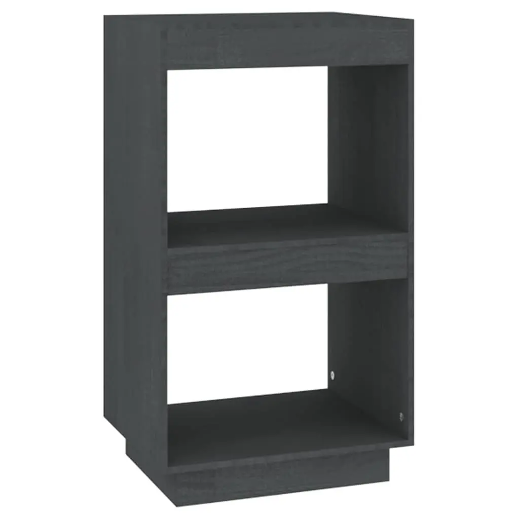 Storage Shelving Unit Bookcase Grey Solid Pinewood 40x35x71cm