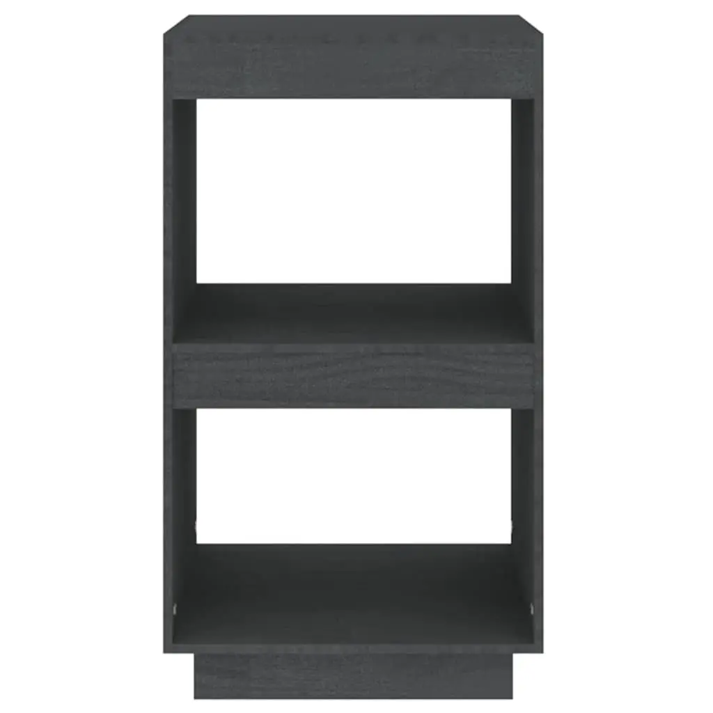 Storage Shelving Unit Bookcase Grey Solid Pinewood 40x35x71cm