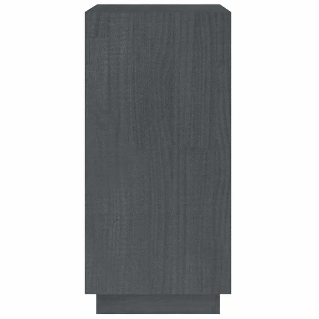 Storage Shelving Unit Bookcase Grey Solid Pinewood 40x35x71cm