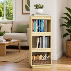 Solid Pinewood Book Cabinet: Stylish Room Divider