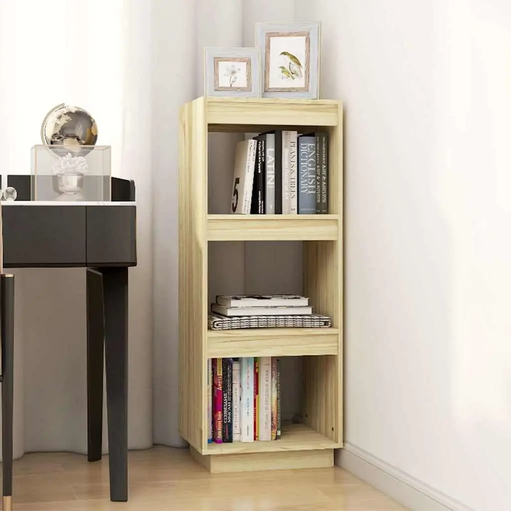 Pinewood Bookshelf Room Divider Storage Organiser 40cm x 35cm x 103cm Brown Finish