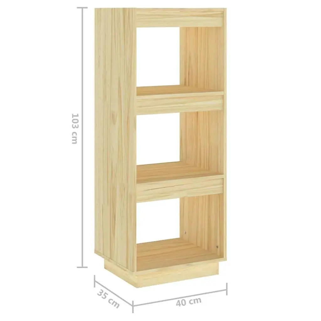 Pinewood Bookshelf Room Divider Storage Organiser 40cm x 35cm x 103cm Brown Finish