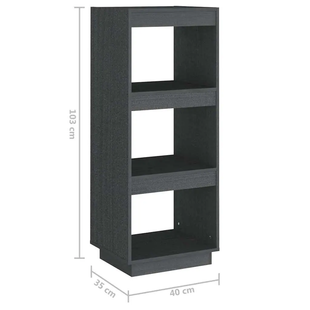 Pinewood Book Shelf Grey Room Divider Storage 40cm x 35cm x 103cm